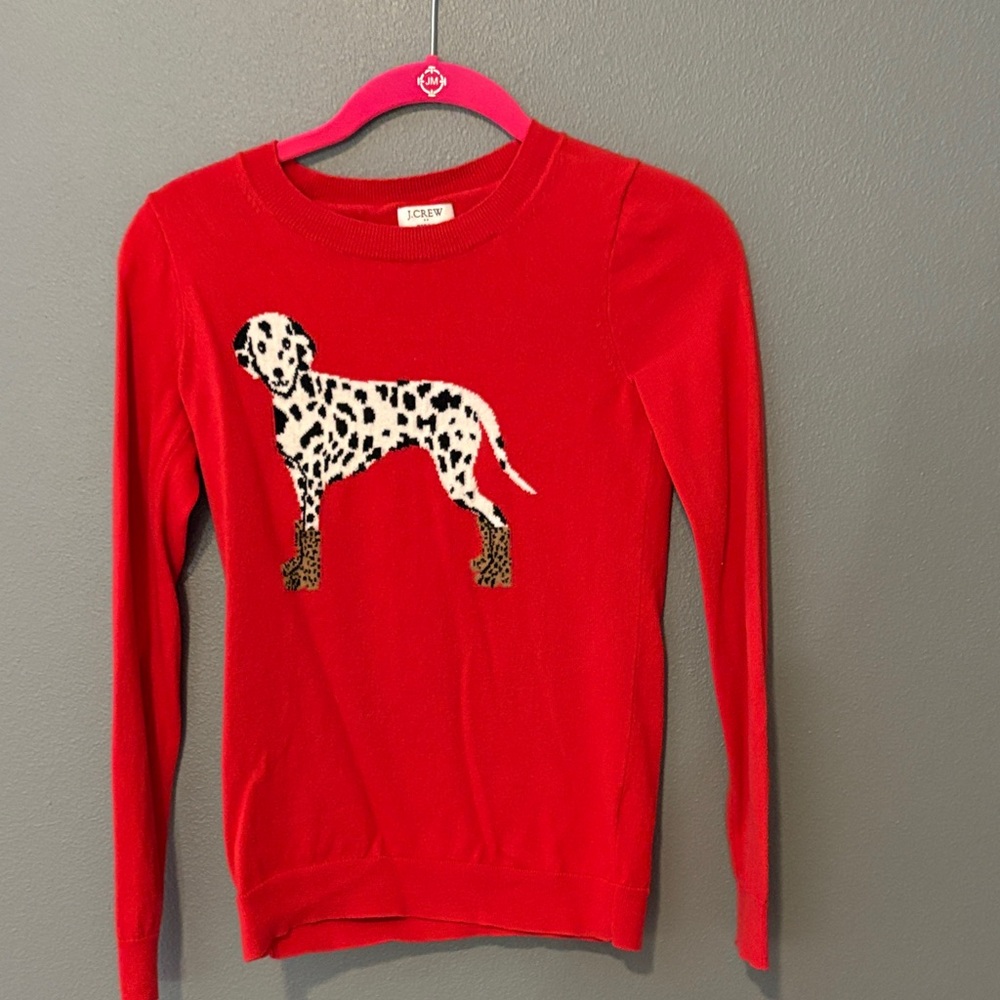 J. Crew Teddie Sweater with Dalmatian Motif
